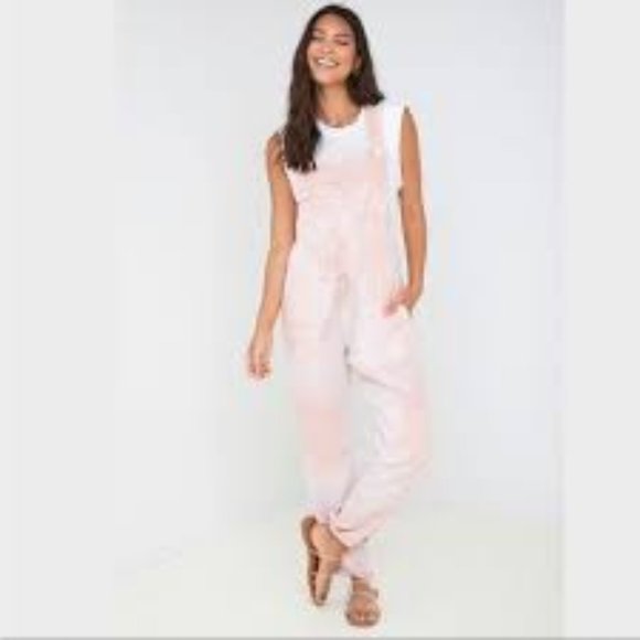 Bella Dahl Pants - NWT  Bella Dahl   Women's  Overalls  dusty rose  tie dye         size M